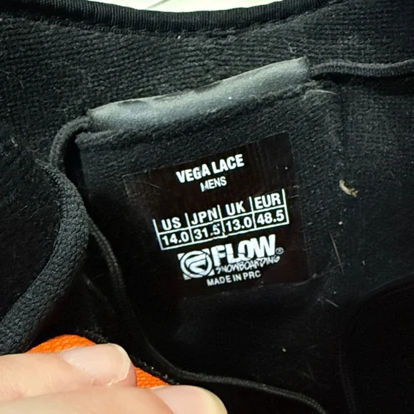 Flow Vega Snowboarding Boots – Black/Orange – Lightly Used - Picture 2 of 15